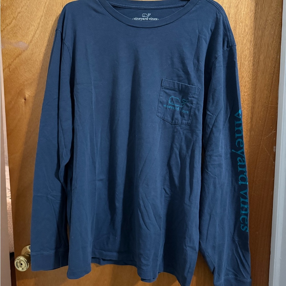 Vineyard Vines Men's Navy Long Sleeve Shirt